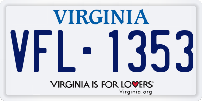 VA license plate VFL1353