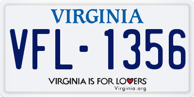 VA license plate VFL1356