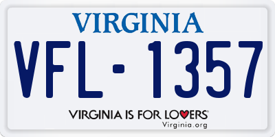 VA license plate VFL1357