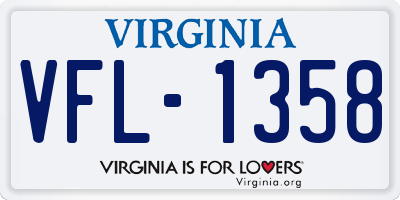 VA license plate VFL1358