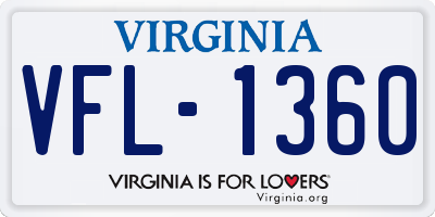 VA license plate VFL1360