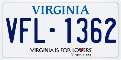 VA license plate VFL1362