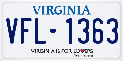 VA license plate VFL1363