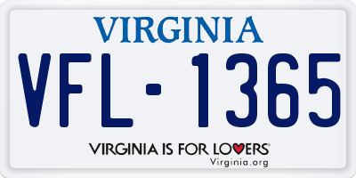 VA license plate VFL1365