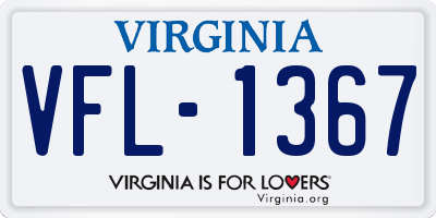 VA license plate VFL1367