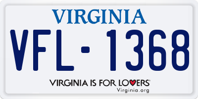 VA license plate VFL1368