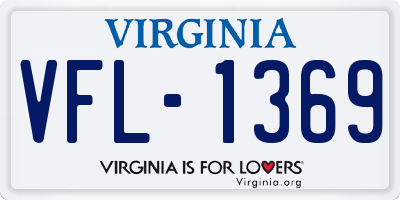 VA license plate VFL1369