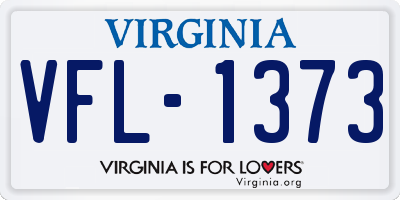 VA license plate VFL1373