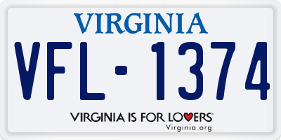 VA license plate VFL1374