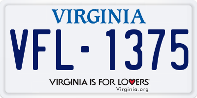 VA license plate VFL1375