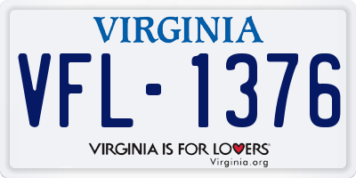 VA license plate VFL1376