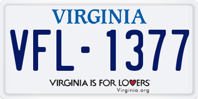 VA license plate VFL1377