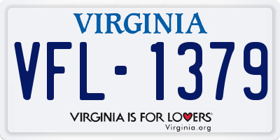 VA license plate VFL1379