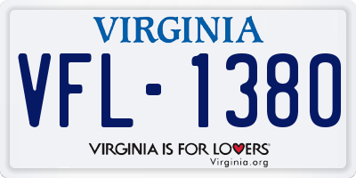 VA license plate VFL1380