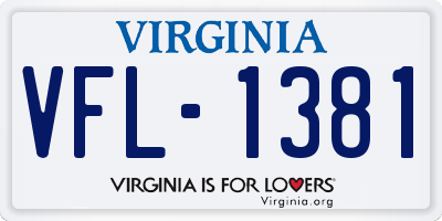 VA license plate VFL1381
