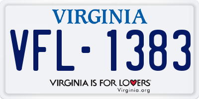 VA license plate VFL1383