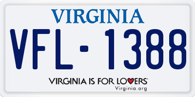 VA license plate VFL1388