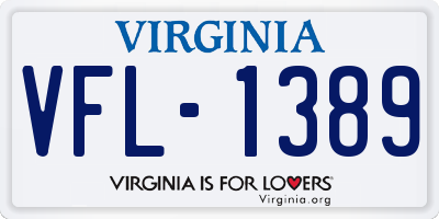 VA license plate VFL1389