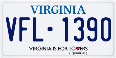 VA license plate VFL1390