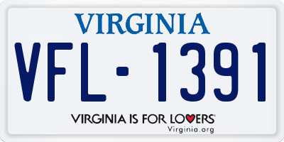 VA license plate VFL1391