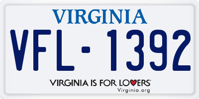VA license plate VFL1392