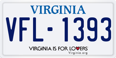 VA license plate VFL1393