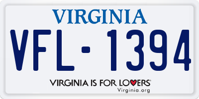 VA license plate VFL1394