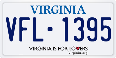VA license plate VFL1395