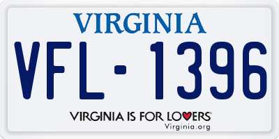 VA license plate VFL1396