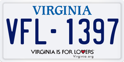 VA license plate VFL1397
