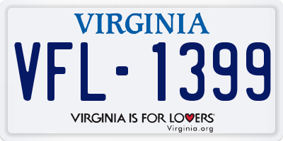 VA license plate VFL1399