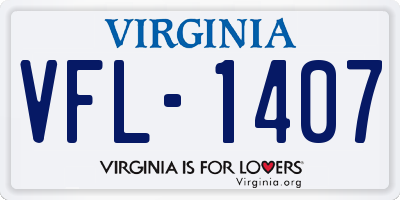 VA license plate VFL1407