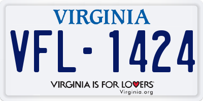 VA license plate VFL1424