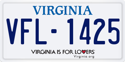VA license plate VFL1425