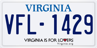 VA license plate VFL1429