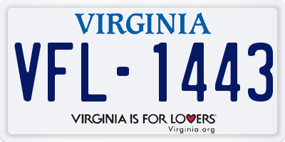 VA license plate VFL1443
