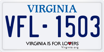 VA license plate VFL1503