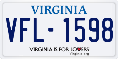 VA license plate VFL1598