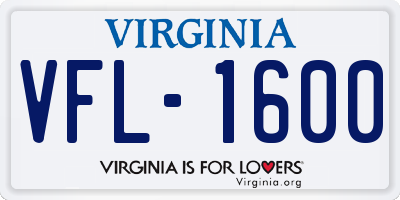 VA license plate VFL1600