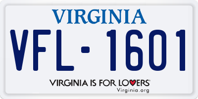 VA license plate VFL1601
