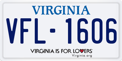 VA license plate VFL1606