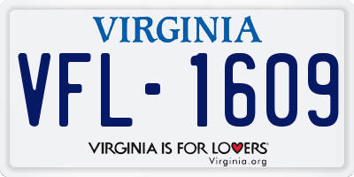 VA license plate VFL1609