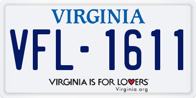 VA license plate VFL1611