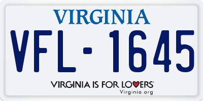 VA license plate VFL1645