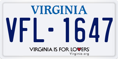 VA license plate VFL1647