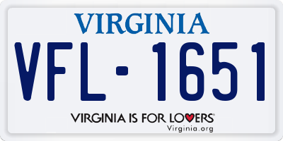 VA license plate VFL1651