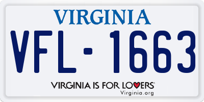 VA license plate VFL1663