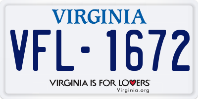 VA license plate VFL1672