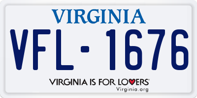 VA license plate VFL1676