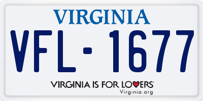 VA license plate VFL1677